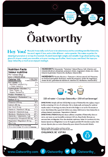 Oatworthy packet - back